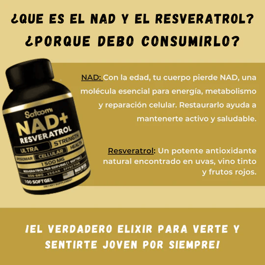 NAD SATOOMI + RESVERATROL | 🔥 El secreto de la juventud, en una cápsula 💊